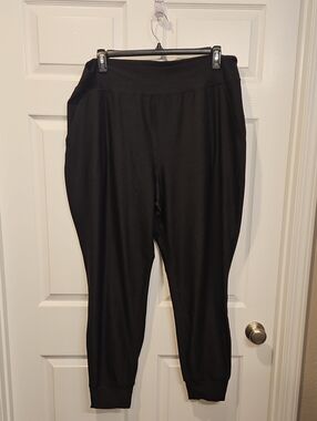 Women's Black Jogger Pants with Elastic Waist